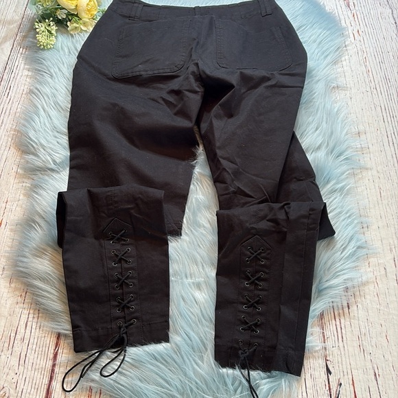 A.L.C. Button Fly Lace Up Leg Black Pant sz 6 - Picture 8 of 11